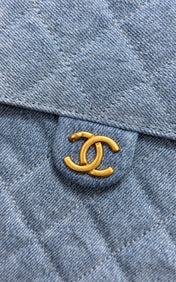 CHANEL 25S HOBO BAG 30 IN BLUE DENIM WITH GOLD HARDWARE
