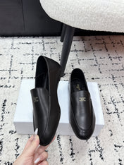 CELINE 26S AURA TRIOMPHE LOAFERS IN BLACK LAMBSKIN
