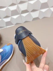 LOEWE 26S FLOW RUNNER SNEAKER IN BLUE SUEDE AND CALFSKIN STYLE 1