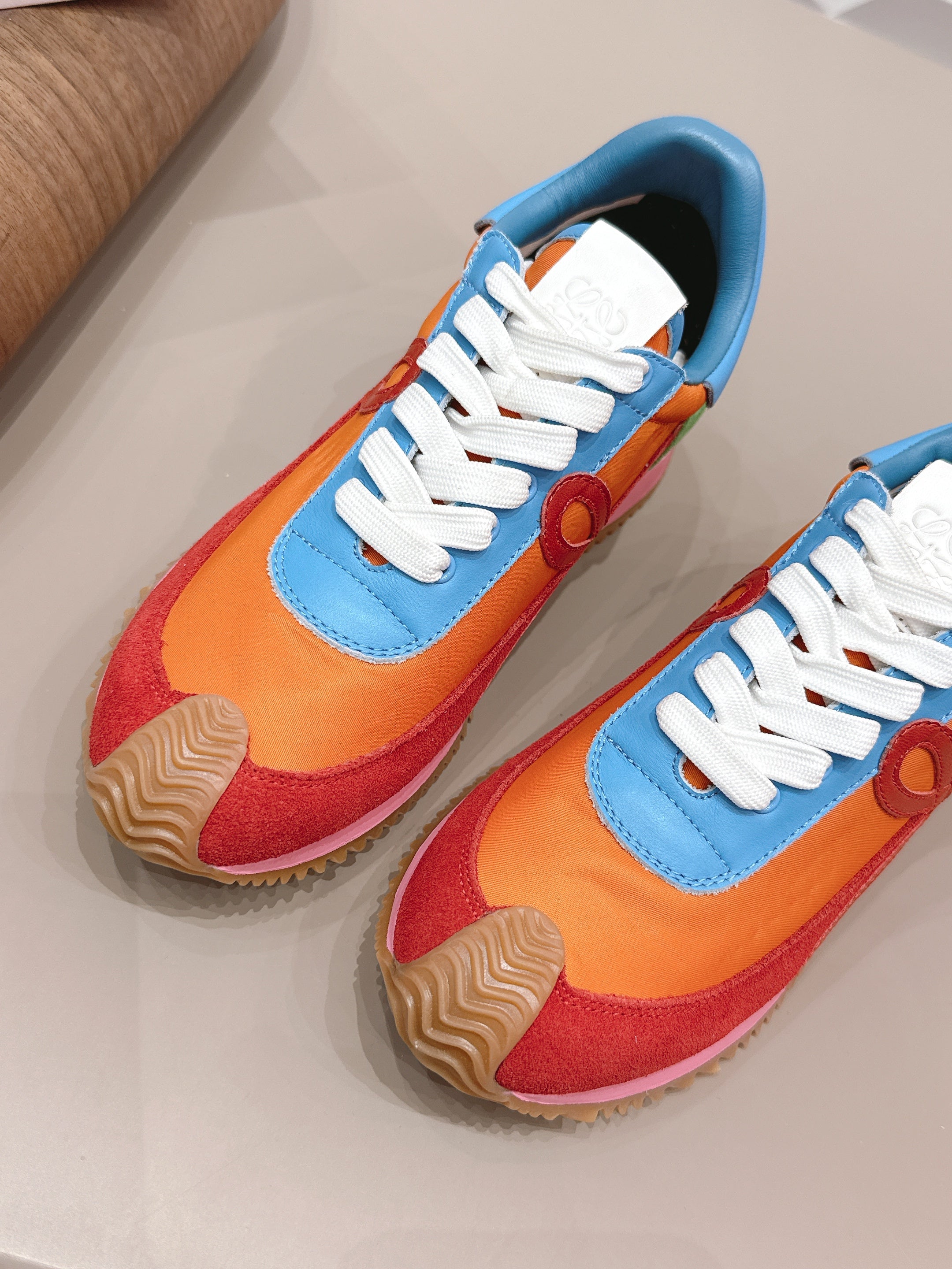 LOEWE 26S FLOW RUNNER SNEAKER IN MULTICOLOR SUEDE AND CALFSKIN