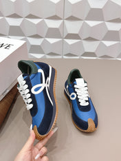 LOEWE 26S FLOW RUNNER SNEAKER IN NAVY AND BLUE SUEDE AND CALFSKIN