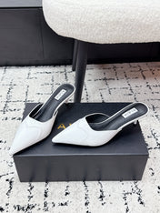 ALAIA 26S HEELED MULES 65 MM IN WHITE GLOSSY CALFSKIN