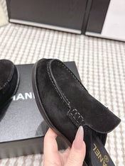 CHANEL 26S LOAFER MULES IN BLACK SUEDE