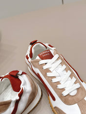 HM 26S BOUNCING SNEAKERS IN WHITE CALFSKIN AND BROWN SUEDE
