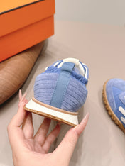 HM 26S BOUNCING SNEAKERS IN BLUE NYLON AND SUEDE