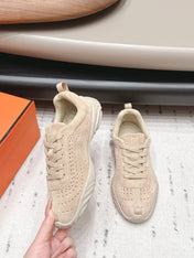 HM 26S TRAIL SNEAKERS IN BEIGE PERFORATED SUEDE