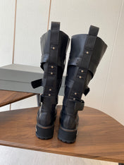 BALEN HIGH BUCKLE BOOTS IN BLACK CALFSKIN
