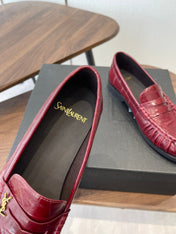 YSL 26S LOAFER IN DARK RED CALFSKIN