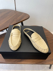 YSL 26S LOAFER MULES IN BEIGE CALFSKIN