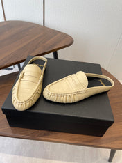 YSL 26S LOAFER MULES IN BEIGE CALFSKIN