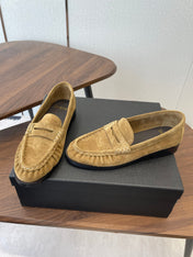 YSL 26S LOAFER IN LIGHT BROWN SUEDE