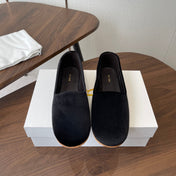 THE ROW 26S BALLET FLATS IN BLACK VELVET
