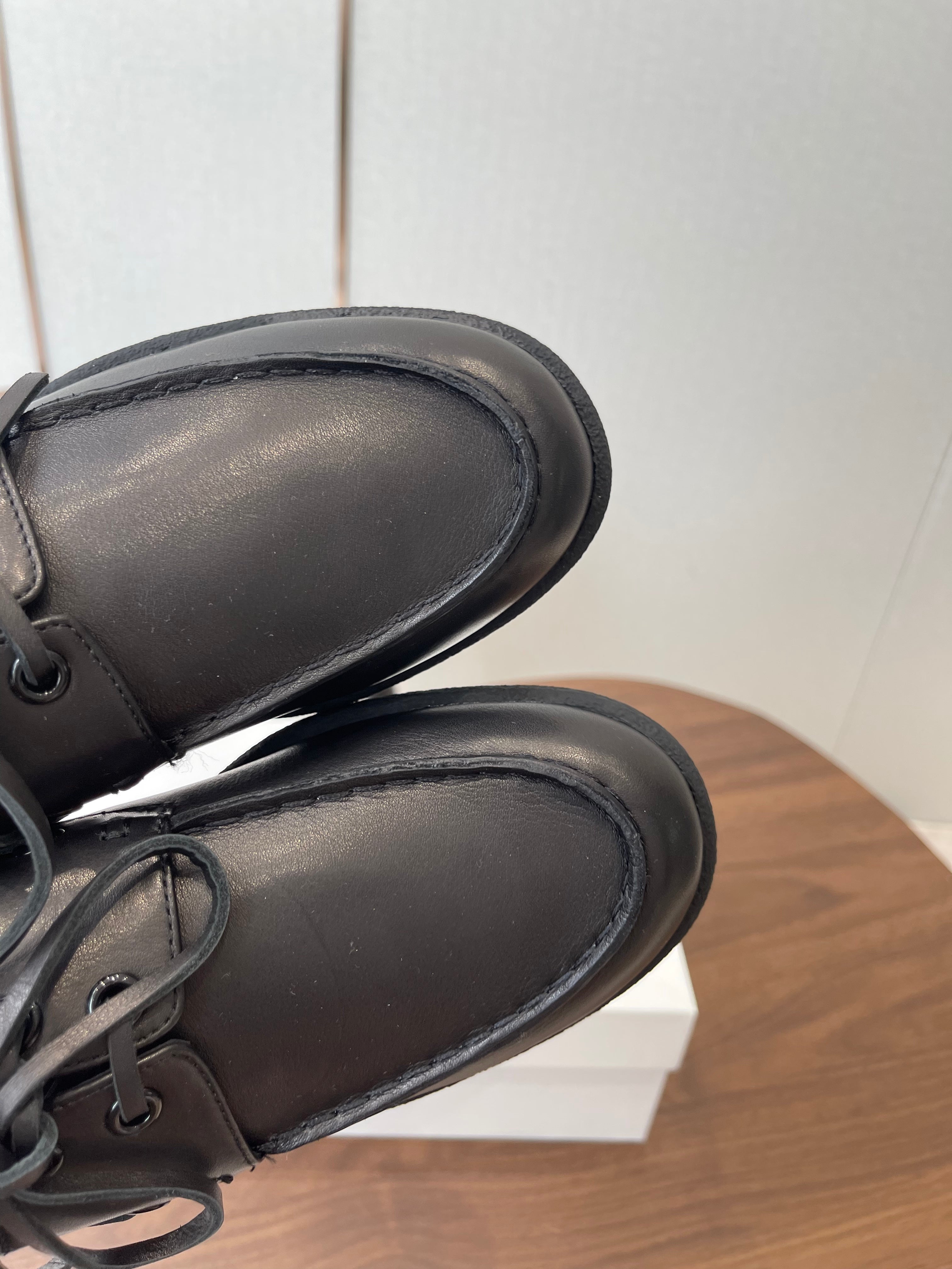 THE ROW 26S LOAFERS IN BLACK CALFSKIN