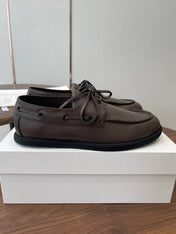 THE ROW 26S LOAFERS IN DARK BROWN CALFSKIN