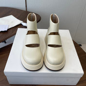 THE ROW 26S PLATFORM MARY JANE IN CREAM WHITE CALFSKIN
