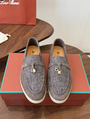 LP 26S LOAFERS IN BROWN SUEDE & FABRIC GOLD HARDWARE