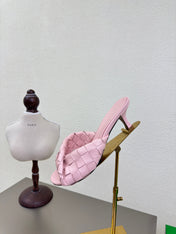 BLINK HIGH 5 CM MULE IN LIGHT PINK INTRECCIATO LEATHER