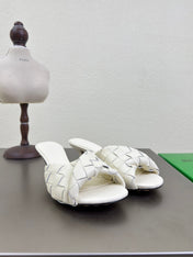 BLINK HIGH 5 CM MULE IN WHITE INTRECCIATO LEATHER