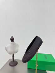 BOTTEGA VENETA 26S BALLET FLATS IN DARK BROWN WOVEN LAMBSKIN