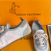 LV 26S SNEAKERINA SNEAKERS IN GREY FABRIC AND SUEDE