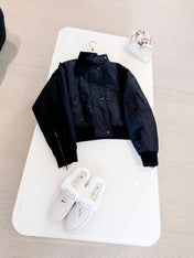 HERMES 25S QUILTED WINDJACKET WITH STAND COLLAR 308