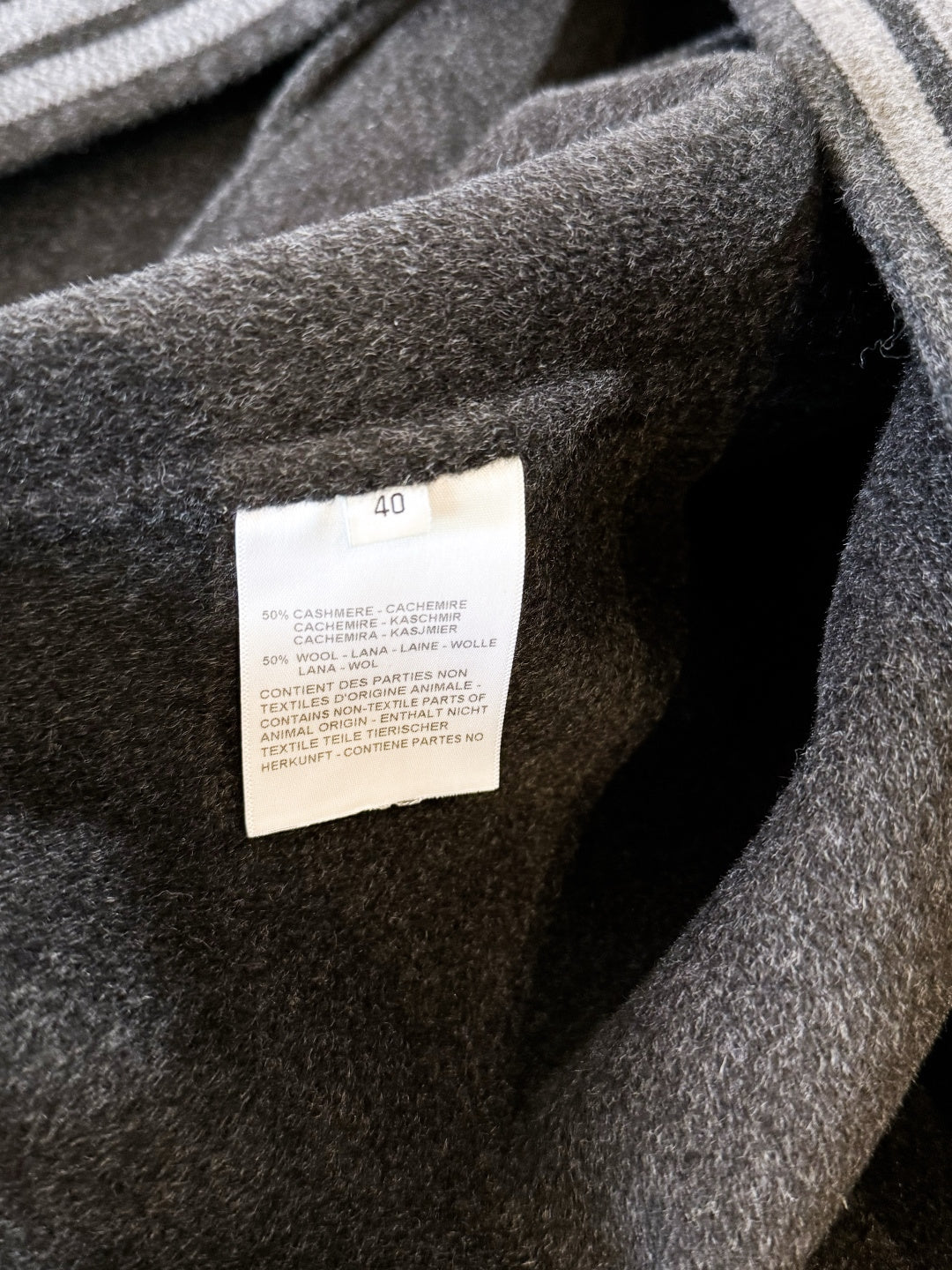 HERMES 25S LONG STAND-COLLAR CASHMERE COAT 257