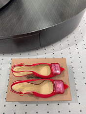 GIANVITO ROSSI 26S HIGH-HEEL SLINGBACKS 85 MM IN RED VELVET
