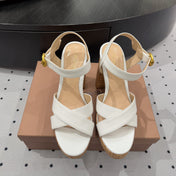GIANVITO ROSSI 26S CROSS-STRAP SANDALS 115 MM IN WHITE CALFSKIN