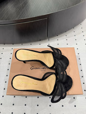 GIANVITO ROSSI 26S BUTTERFLY HIGH-HEEL SANDALS 80 MM IN BLACK SUEDE