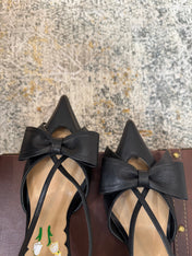 VLTN HIGH HEEL 25S 80 MM IN BLACK CALFSKIN WITH BOW