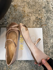 DIOR 25S LOVELY‑D BALLET FLAT 10MM IN NUDE SATIN