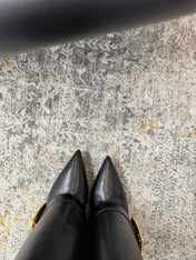 BALMAIN 26S BOOT 85 MM IN BLACK CALFSKIN