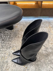 BALMAIN 26S BOOT 95 MM IN BLACK CALFSKIN