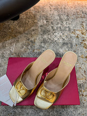 VALENTINO 26S HIGH HEEL SANDALS 105 MM IN METALLIC GOLD CALFSKIN