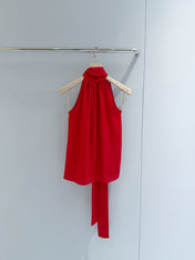 VALENTINO 26S TIE-NECK SLEEVELESS BLOUSE 365