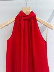 VALENTINO 26S TIE-NECK SLEEVELESS BLOUSE 365