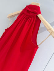 VALENTINO 26S TIE-NECK SLEEVELESS BLOUSE 365