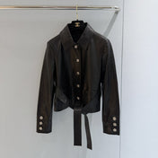 CHANEL 26S BELTED LEATHER JACKET 1725