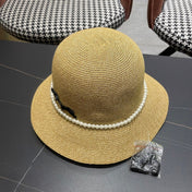 BUCKET HAT IN BEIGE RAFFIA MIX PEARL 653619
