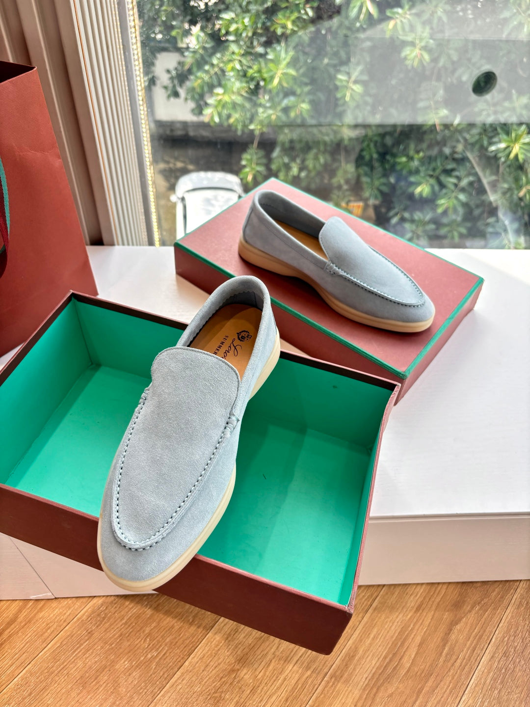 LP LOAFERS 25S IN DUSTY GREEN GRAY CASHMERE
