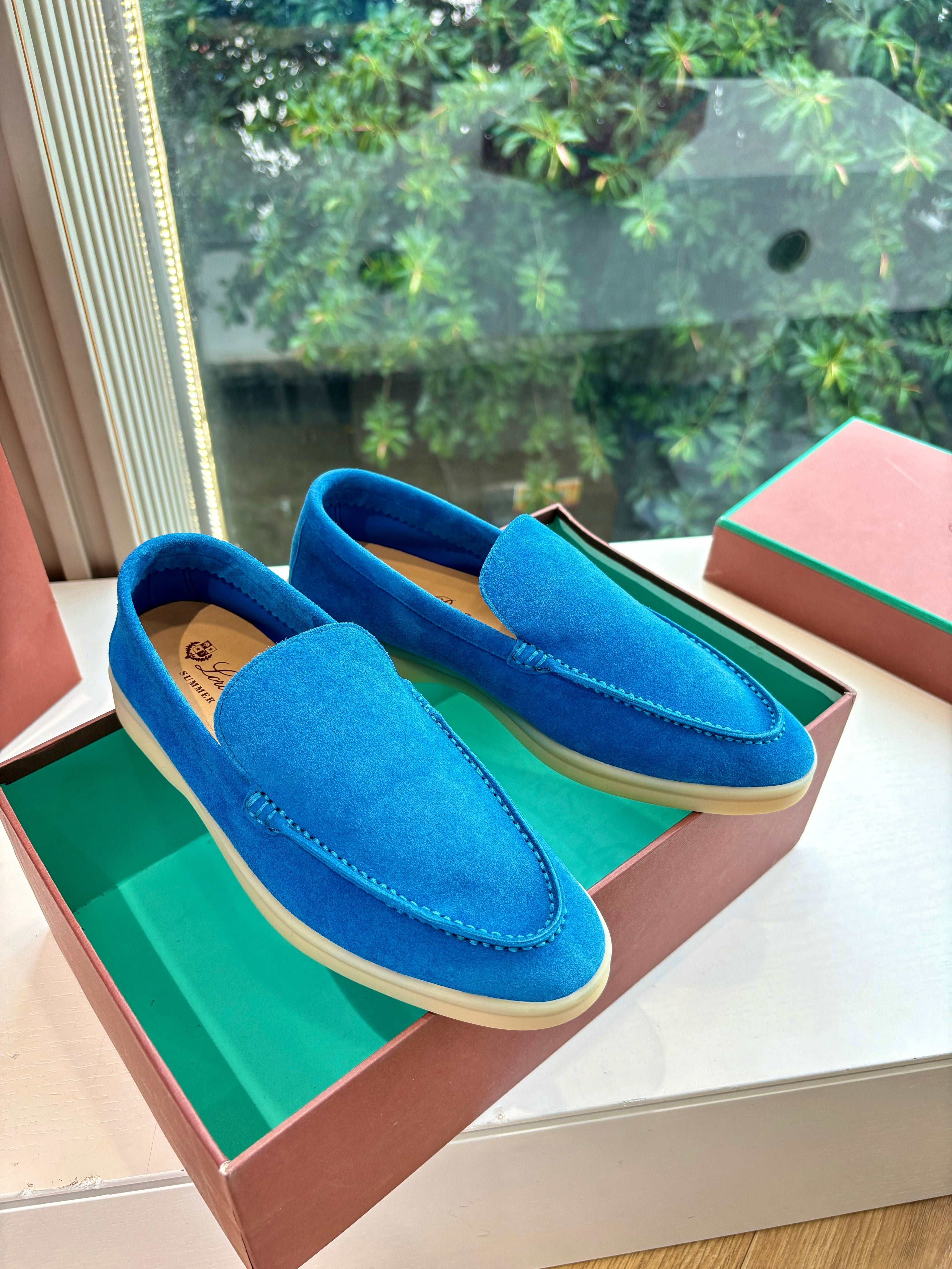 LP LOAFERS 25S IN BLUE CASHMERE