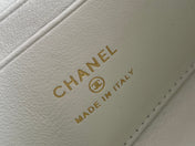 CHANEL 25S KELLY 14.5 CM IN WHITE LAMBSKIN