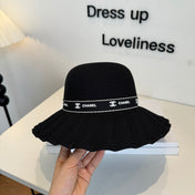 CHANEL 26S WIDE-BRIM HAT WITH LOGO BAND 337954