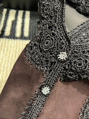 VALENTINO 26S CROCHET-TRIM SUEDE VEST 337