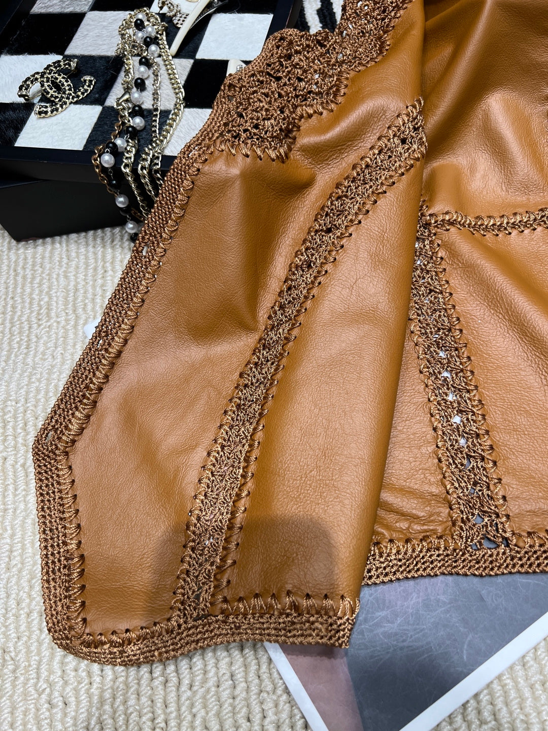 VALENTINO 26S CROCHET-TRIM SUEDE VEST 336