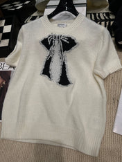 CHANEL 26S SHORT-SLEEVE CREW-NECK SWEATER 1758