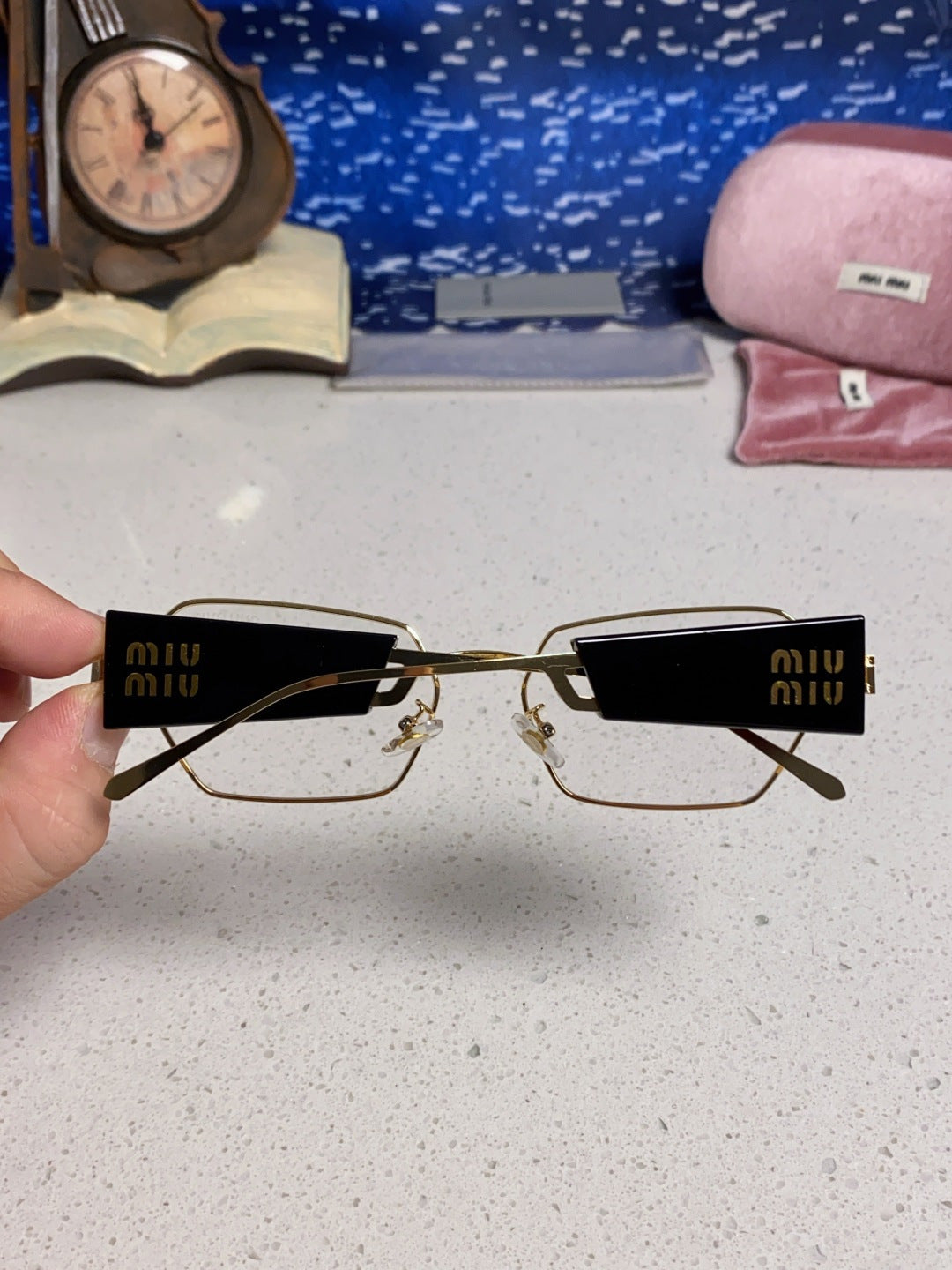 MIUMIU 26S SQUARE FRAME IN METAL 443520