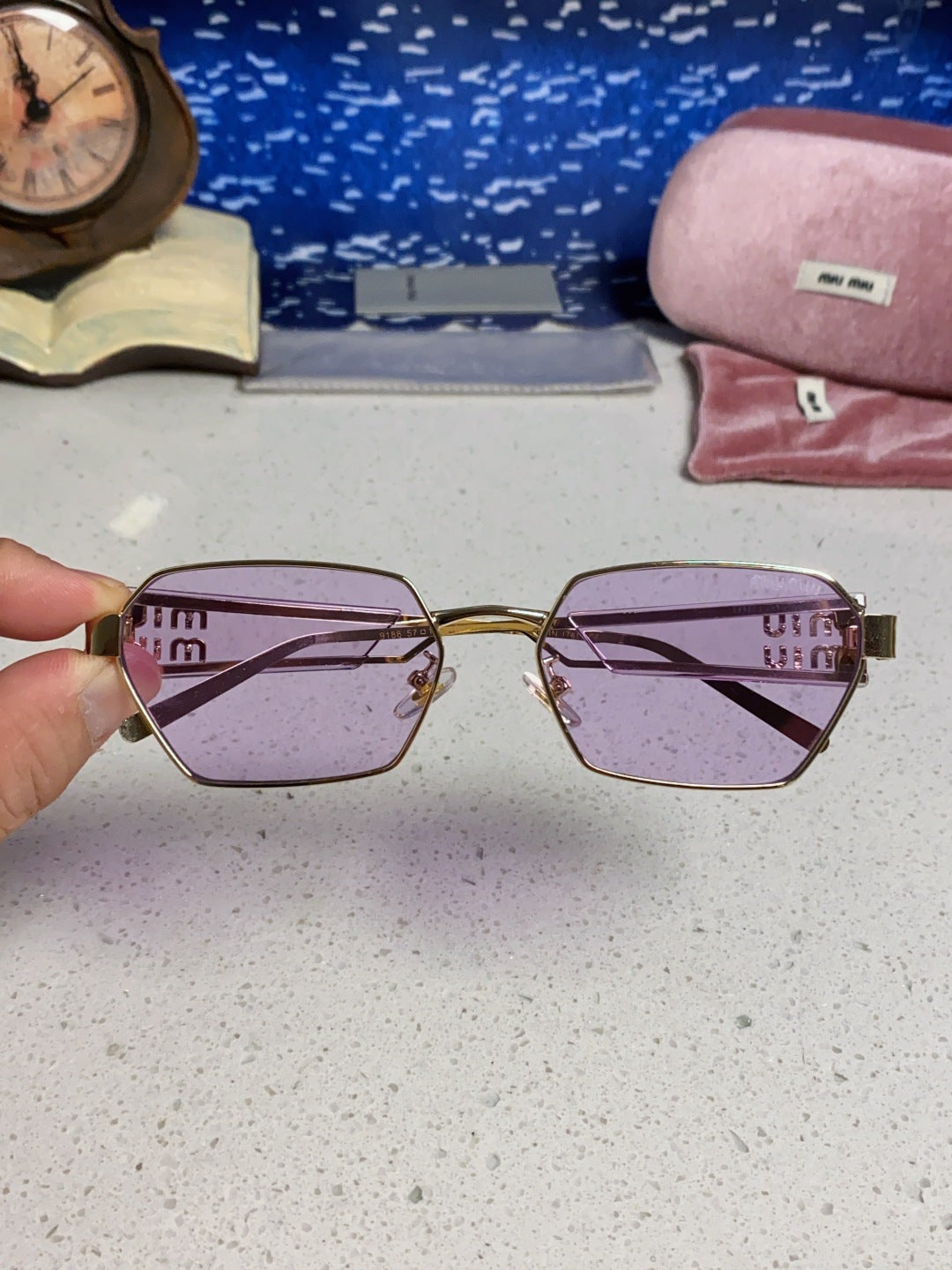 MIUMIU 26S SQUARE FRAME IN METAL 443521