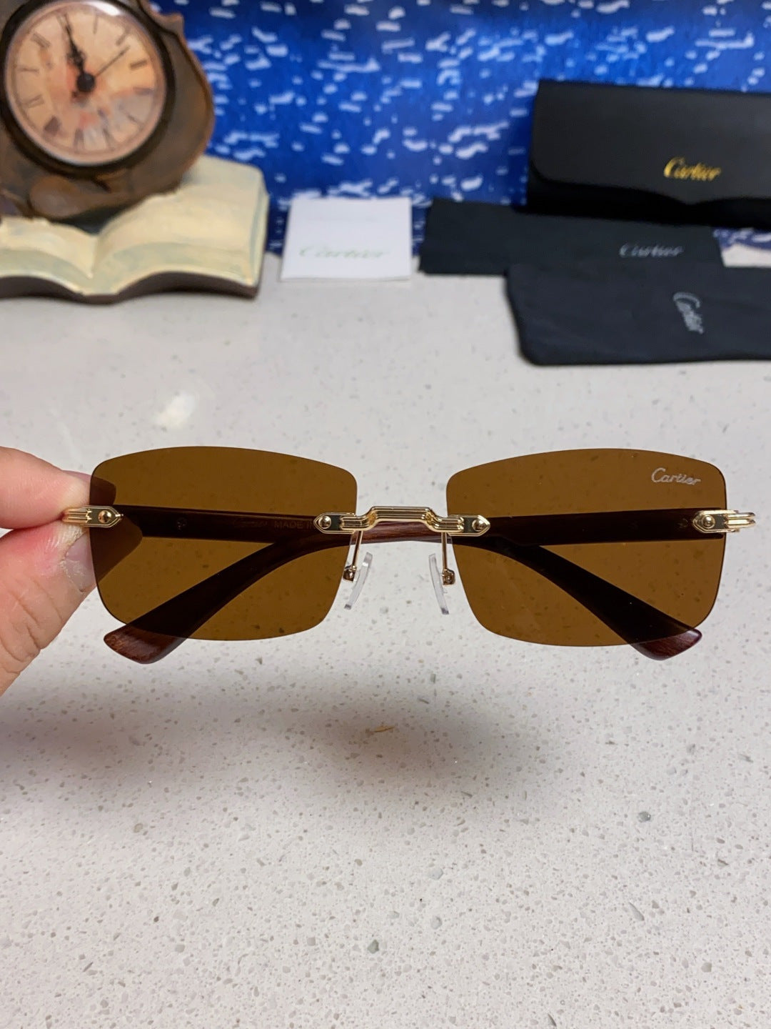 CARTIER 26S RIMLESS FRAME IN METAL 439583