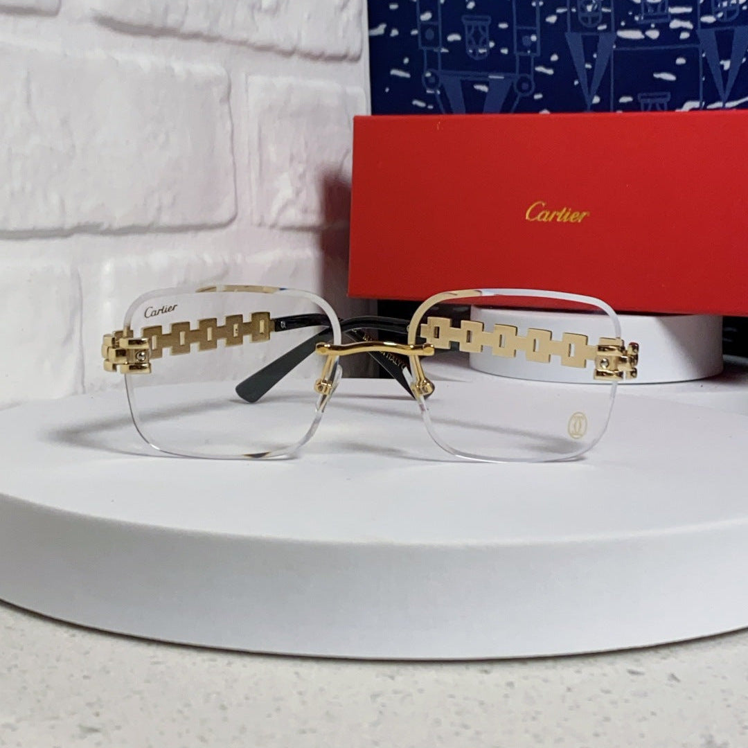CARTIER 26S RIMLESS RECTANGULAR FRAME IN METAL 436031